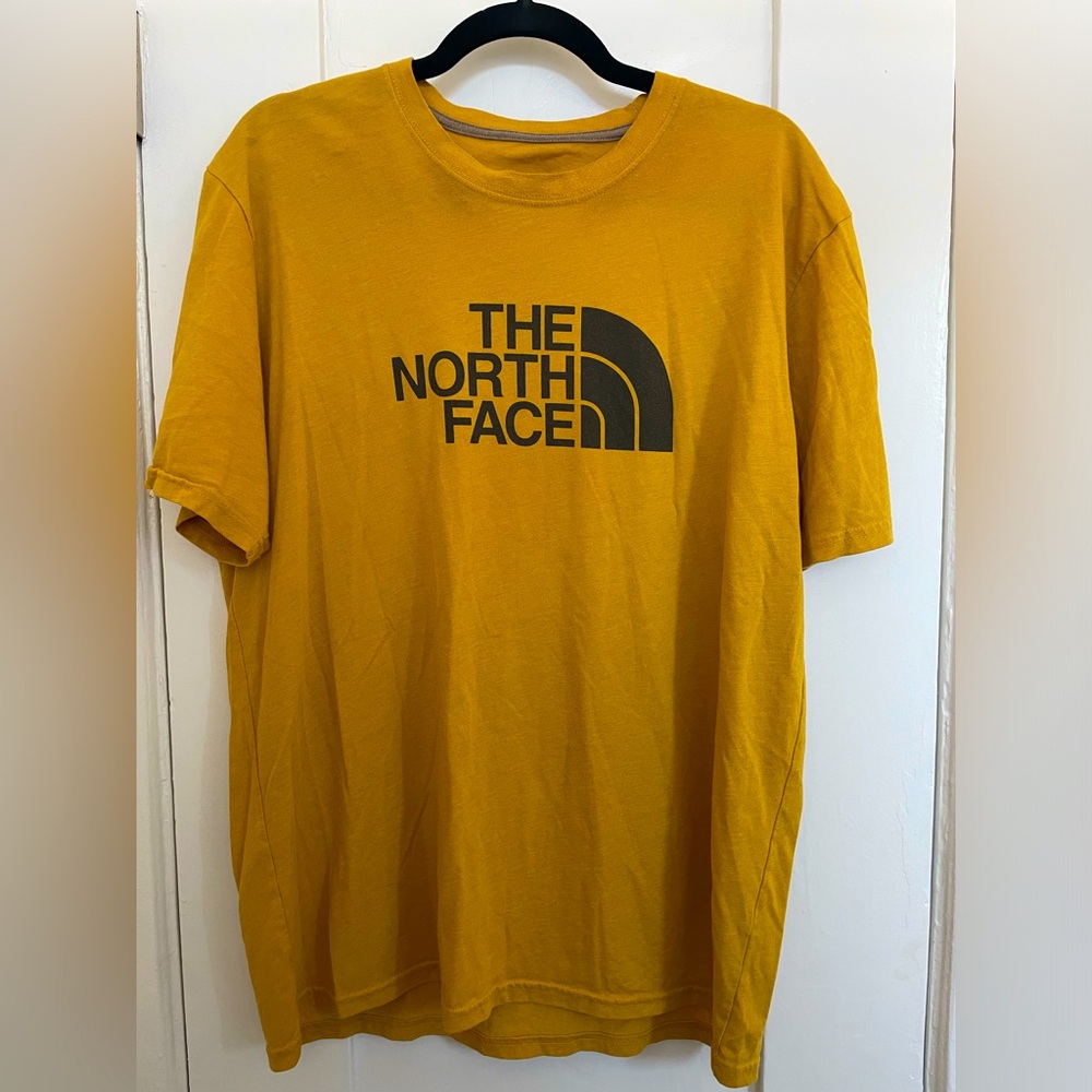 Large yellow The North Face graphic tee